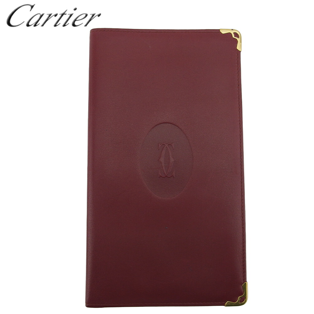 【雨季得SALE★21％OFF引き換え証】カルティエ CARTIER 紙入れ 帆柱生産ライン ボルドーワイン ゴールド メンズ 中古 ブランド名 御機嫌ブランド名 ヴィンテージ