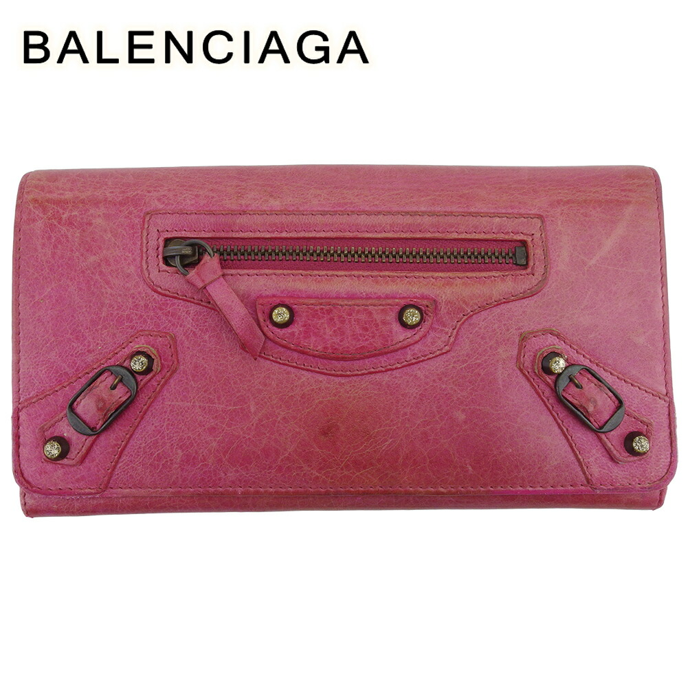 【お買い出しマラソン★30％OFFクーポン券】バレンシアガ BALENCIAGA 長がま口 古典派音楽先だつもの ザマネー さくら色 ゴールド メンズ 中古 ブランド名 ご機嫌ブランド名 ヴィンテージ レディース財布-バッグ・小物・ブランド雑貨