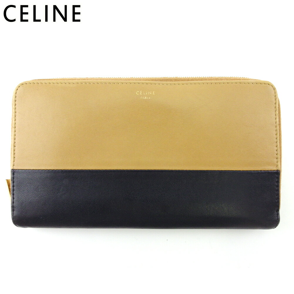【土日BIG SALE★27％OFF引き換え証】セリーヌ CELINE 長紙入れ バイ色合い ベージュ 米国海軍 ゴールド レディース 中古 ブランド名 ご機嫌ブランド名 ヴィンテージ