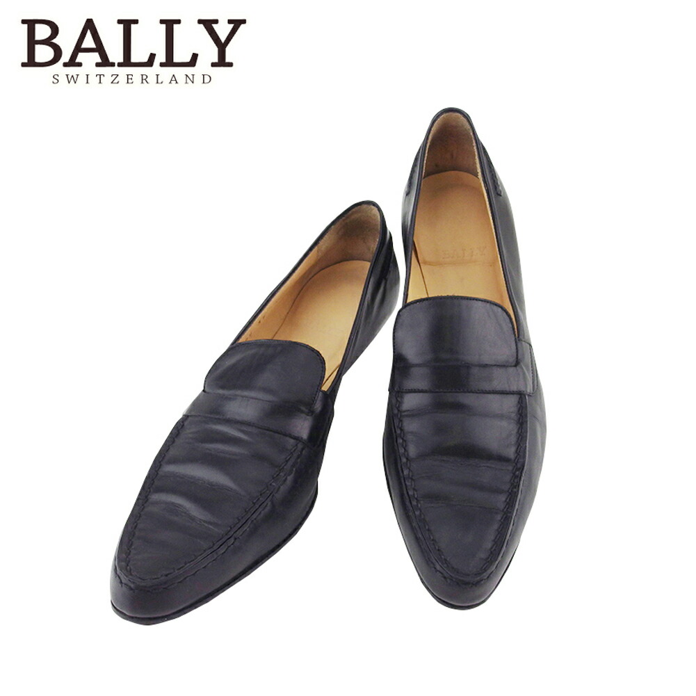 【お買い物マラソン★30％OFFクーポン】バリー BALLY パンプス ローファー ♯37 ブラック メンズ 中古 ブランド ハイブランド ヴィンテージ｜ブランドデポ