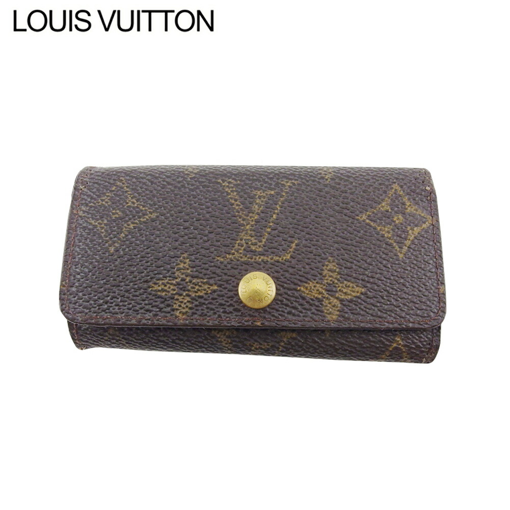 【お買い物マラソン★30％OFFクーポン】ルイ・ヴィトン LOUIS VUITTON キーケース モノグラム ミュルティクレ4 ブラウン ベージュ ゴールド メンズ 中古 ブランド ハイブランド ヴィンテージ
