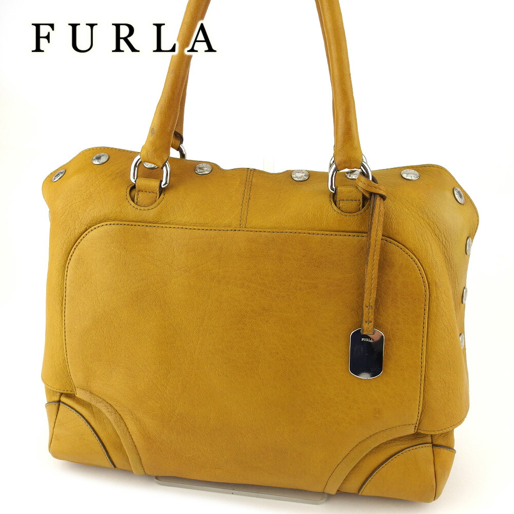【お買い物マラソン★30％OFFクーポン】フルラ Furla トートバッグ イエロー レディース 中古 ブランド ハイブランド ヴィンテージ｜ブランドデポ
