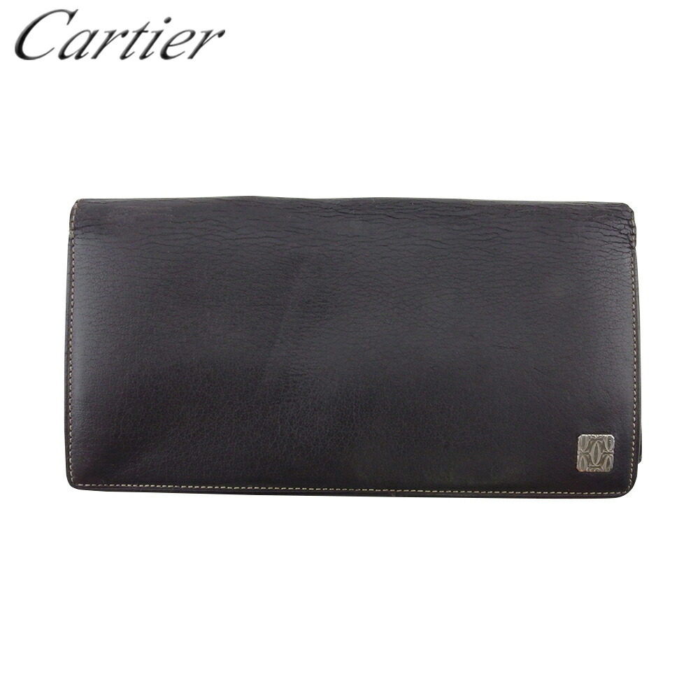 【お買い出しマラソン★30％OFFクーポン券】カルティエ CARTIER 長がま口 2Cロゴタイプ一皿 赤銅色 しろがね色 レディース 中古 ブランド名 ご機嫌ブランド名 ヴィンテージ レディース財布-バッグ・小物・ブランド雑貨-財布・ケース