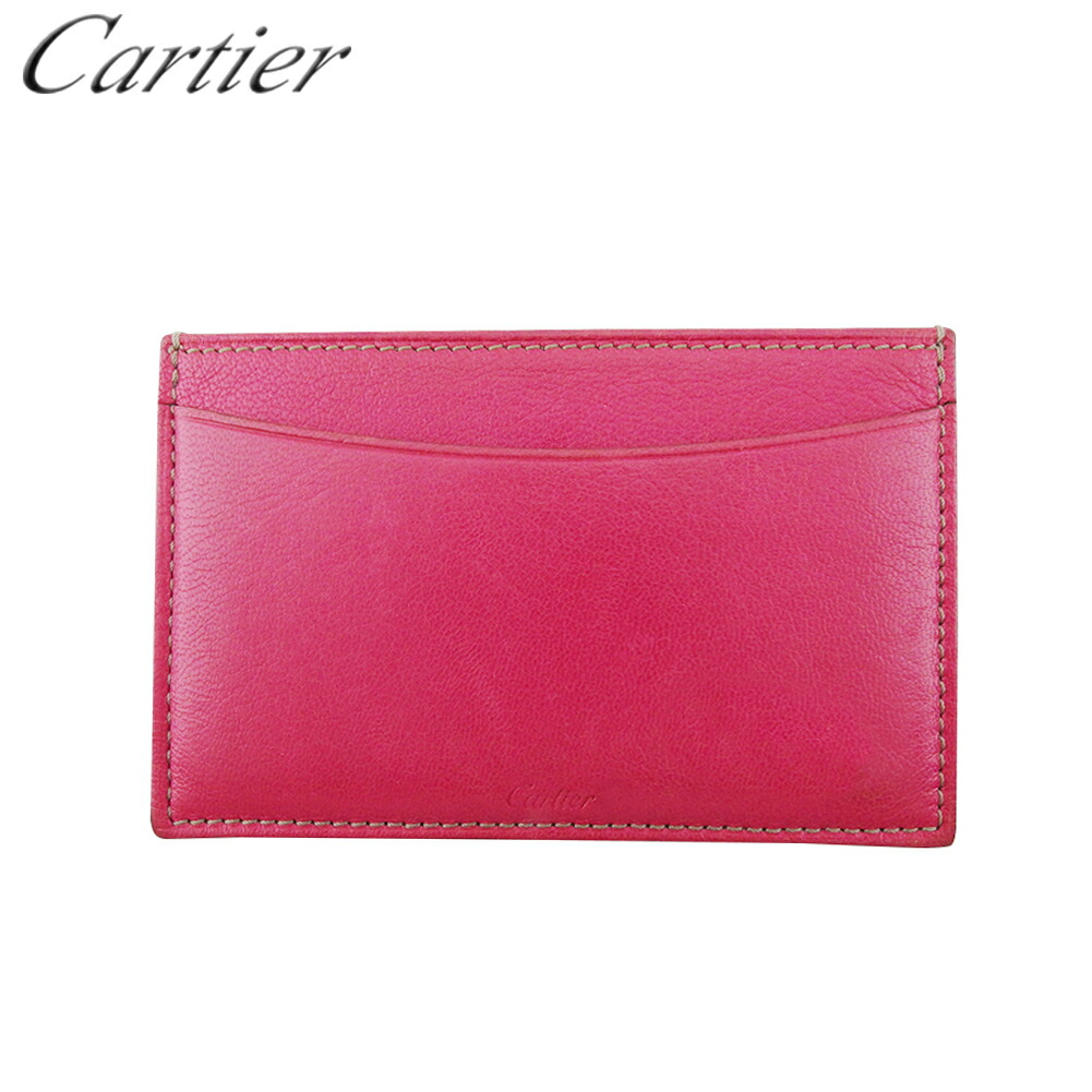 【お買い物マラソン★30％OFFクーポン】カルティエ CARTIER カードケース ロゴ ピンク レディース 中古 ブランド ハイブランド ヴィンテージ｜ブランドデポ