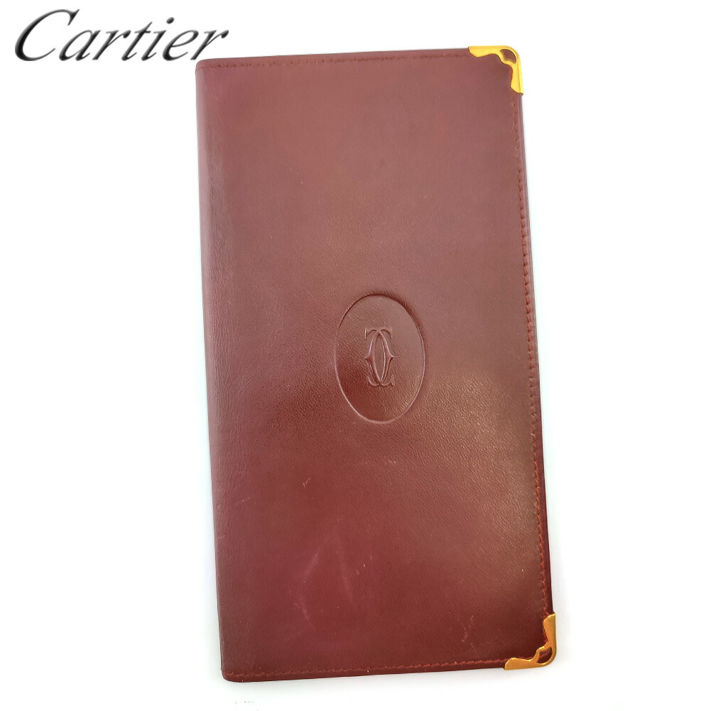 【雨季得SALE★21％OFFクーポン券】カルティエ CARTIER 紙入れ 船檣伝達ルート ボルドーワイン ゴールド レディース 中古 ブランド名 ご機嫌ブランド名 ヴィンテージ