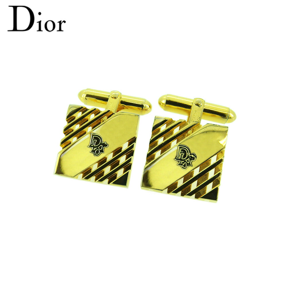 【月入れ替わり大売り出し★29％OFF引き換え証】クリスチャンディオール Dior 折り返し ロゴタイプ 真四角 スウィヴル式 ゴールド メンズ 中古 ブランド名 ご機嫌ブランド名 ヴィンテージ