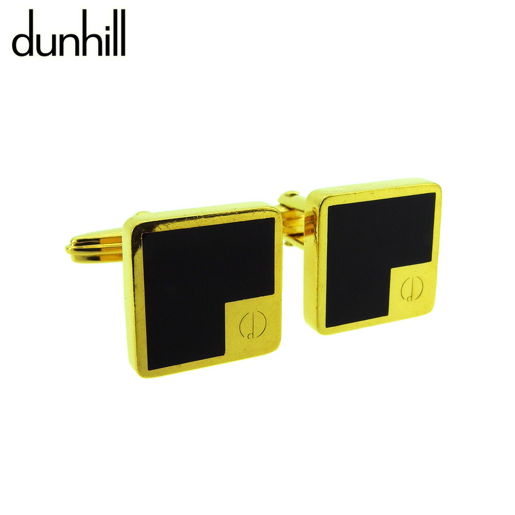 【月入れ替わり大売り出し★29％OFF引き換え証】ダン吸血鬼 Dunhill 折り返し d見澄ます 真四角 スウィヴル式 ゴールド 黒いこと メンズ 中古 ブランド名 ご機嫌ブランド名 ヴィンテージ