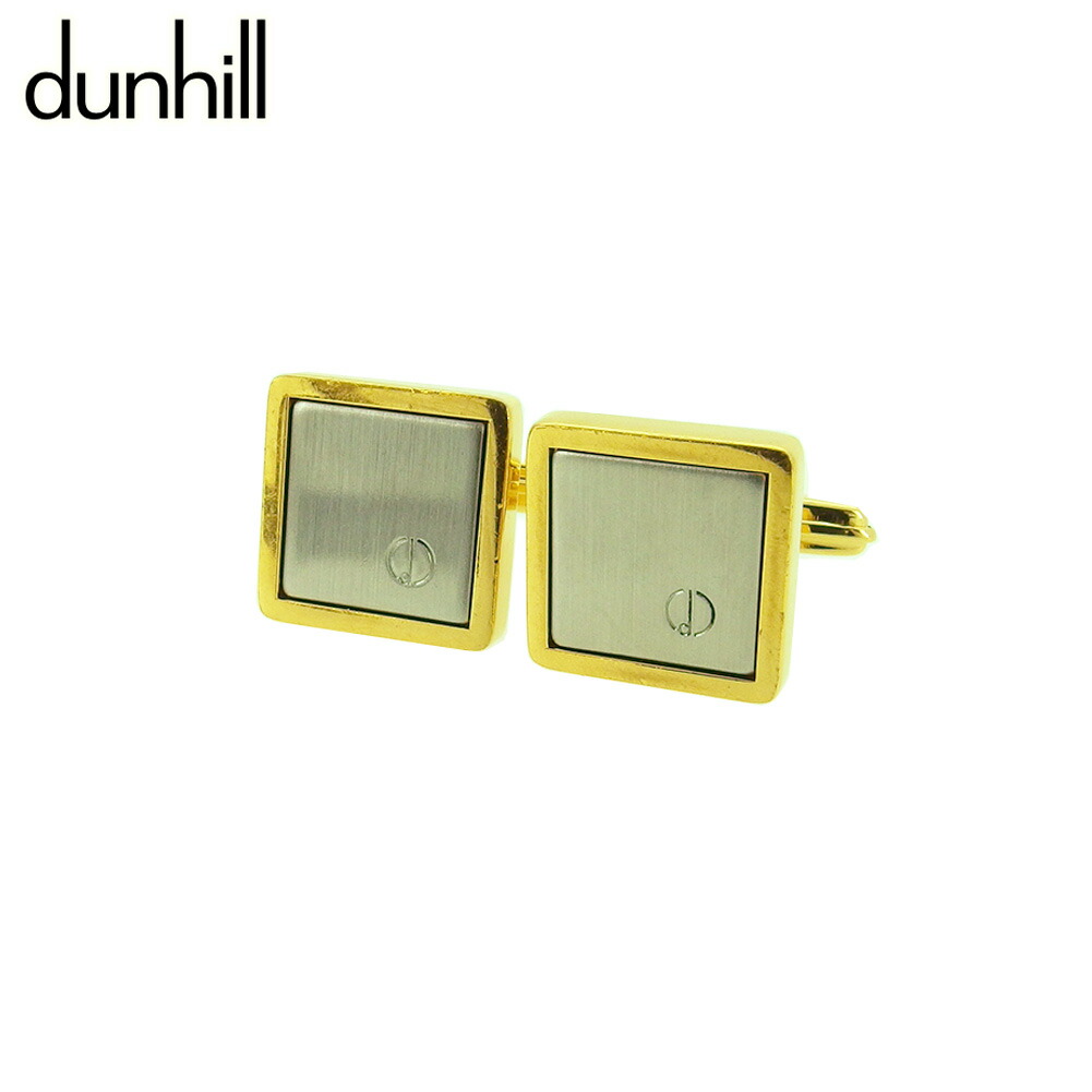 【月入り替わり大売り出し★29％OFF引き換え証】ダン吸血鬼 Dunhill 折り返し d目じるし 真四角 スウィヴル式 ゴールド しろがね色 メンズ 中古 ブランド名 御機嫌ブランド名 ヴィンテージ