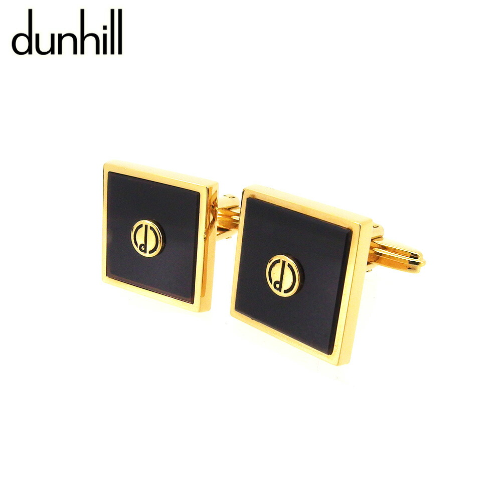 【月入れ替わり大売り出し★29％OFF引き換え証】ダン吸血鬼 Dunhill 折り返し d見澄ます 真四角 スウィヴル式 ゴールド 黒いこと メンズ 中古 ブランド名 ご機嫌ブランド名 ヴィンテージ