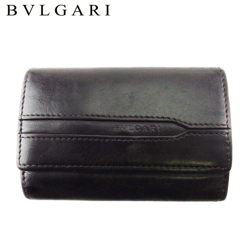 【Fashion Special Fair★29％OFFクーポン】ブルガリ BVLGARI キーケース オクト ブラウン シルバー メンズ 中古 ブランド ハイブランド ヴィンテージ