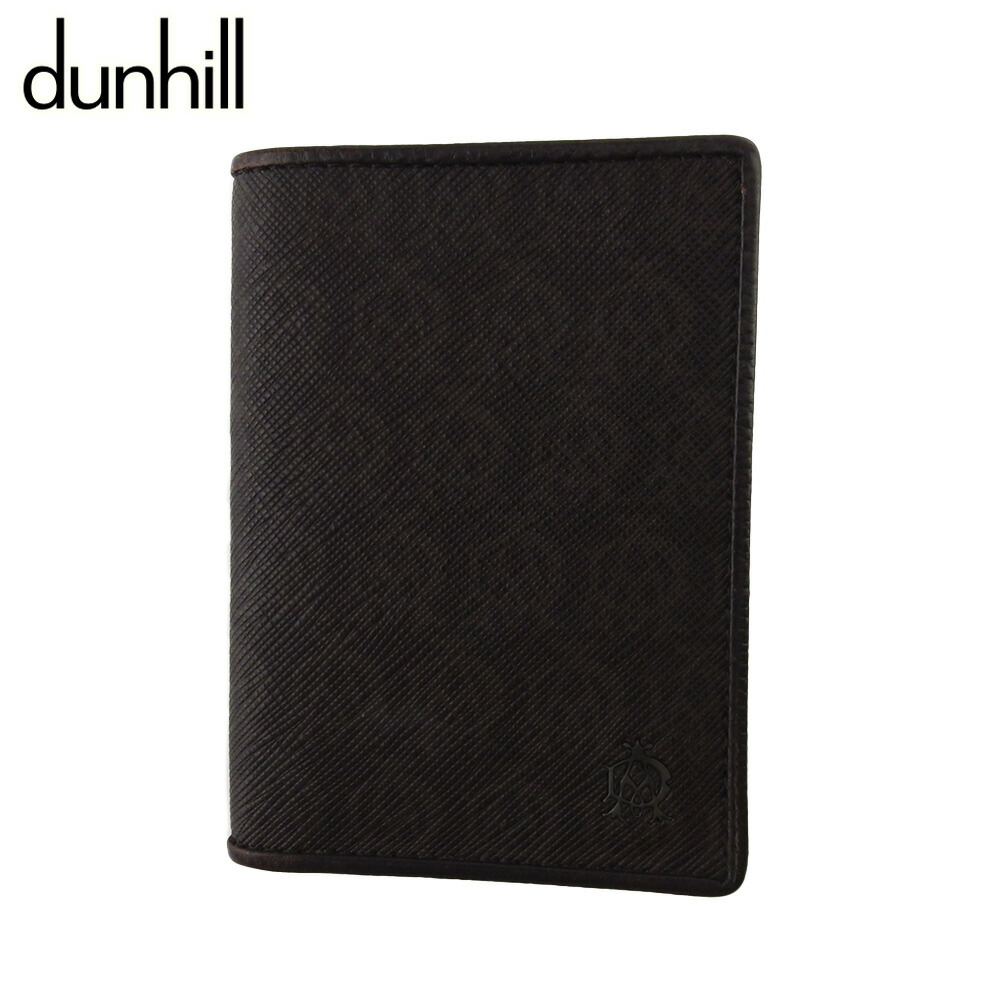 【Fashion Special Fair★24％OFFクーポン】ダンヒル Dunhill カードケース ウィンザー ADマーク ブラウン ブラック メンズ 中古 ブランド ハイブランド ヴィンテージ