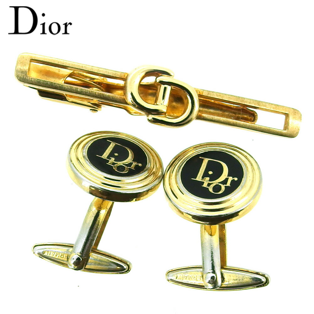 【月入れ替わり大売り出し★29％OFF引き換え証】クリスチャンディオール Dior 折り返し 2品目書き割り ロゴタイプ入り口・入口 CD見澄ます ゴールド 黒いこと しろがね色 メンズ 中古 ブランド名 ご機嫌ブランド名 ヴィンテージ