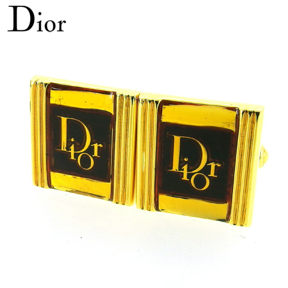 【月入れ替わり大売り出し★29％OFF引き換え証】クリスチャンディオール Dior 折り返し ロゴタイプ 真四角 スウィヴル式 ゴールド 赤銅色 メンズ 中古 ブランド名 ご機嫌ブランド名 ヴィンテージ