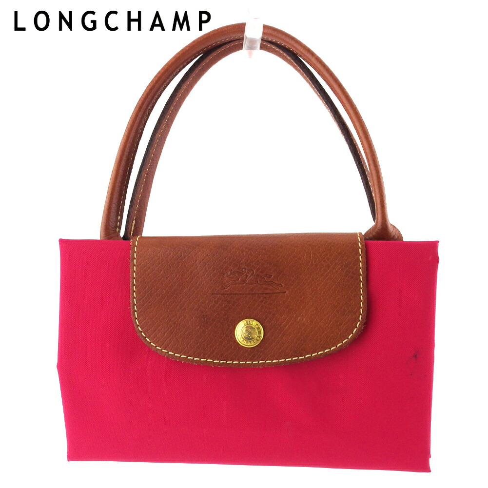 【お買い物マラソン★30％OFFクーポン】ロンシャン Longchamp トートバッグ ルプリアージュ ピンク ブラウン ゴールド メンズ 中古 ブランド ハイブランド ヴィンテージ｜ブランドデポ