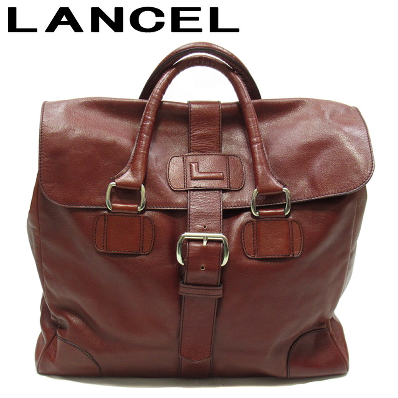 【お買い物マラソン★30％OFFクーポン】ランセル LANCEL ボストンバッグ Lマーク ブラウン シルバー メンズ 中古 ブランド ハイブランド ヴィンテージ