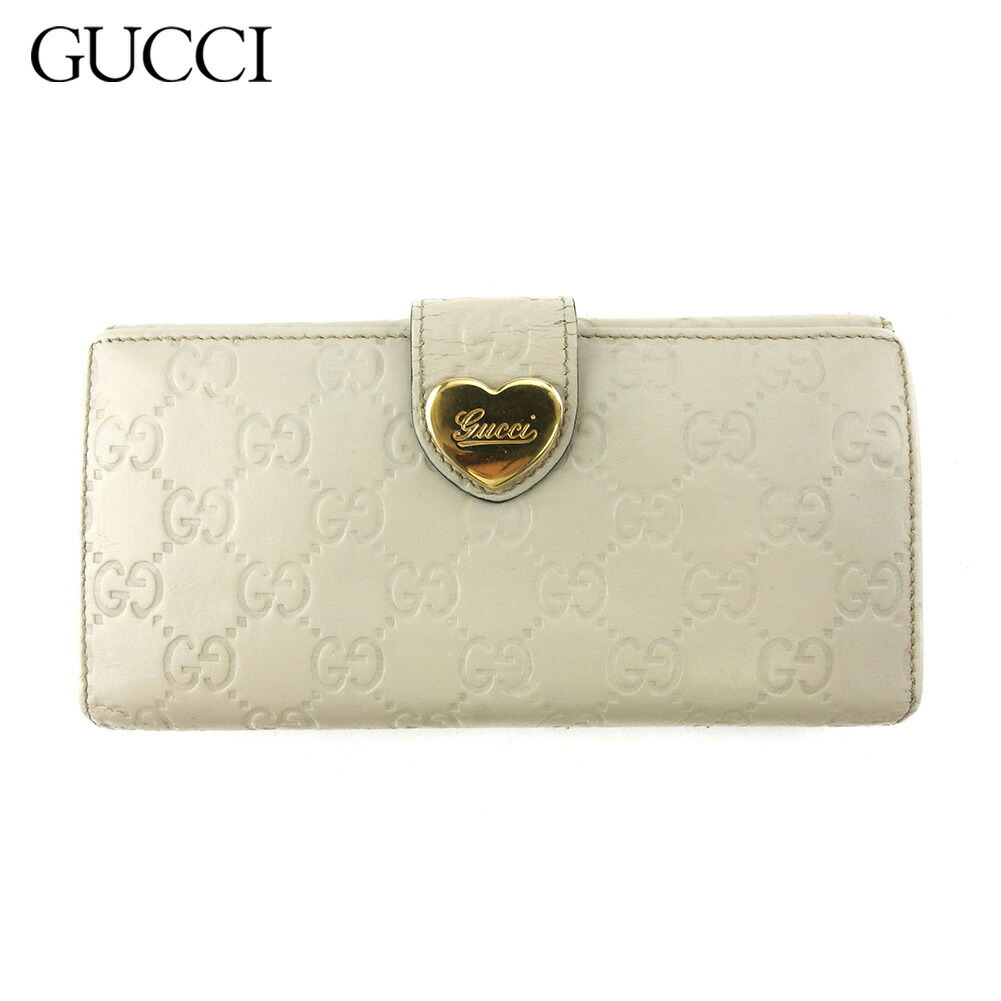 【お買い出しマラソン★30％OFF引き換え証】グッチ GUCCI 長札入れ グッチシマ ラブリーハート ベージュ ゴールド レディース 中古 ブランド名 ご機嫌ブランド名 ヴィンテージ レディース財布-財布・ケース-バッグ・小物・ブランド雑貨