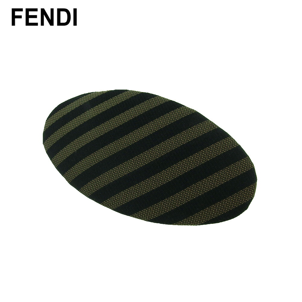 FENDI フェンディ　バレッタ　FF柄　ロゴ　黒　ブラック　金　ゴールド FENDI フェンディ バレッタ FF柄 ロゴ 黒 ブラック 金 ゴールド