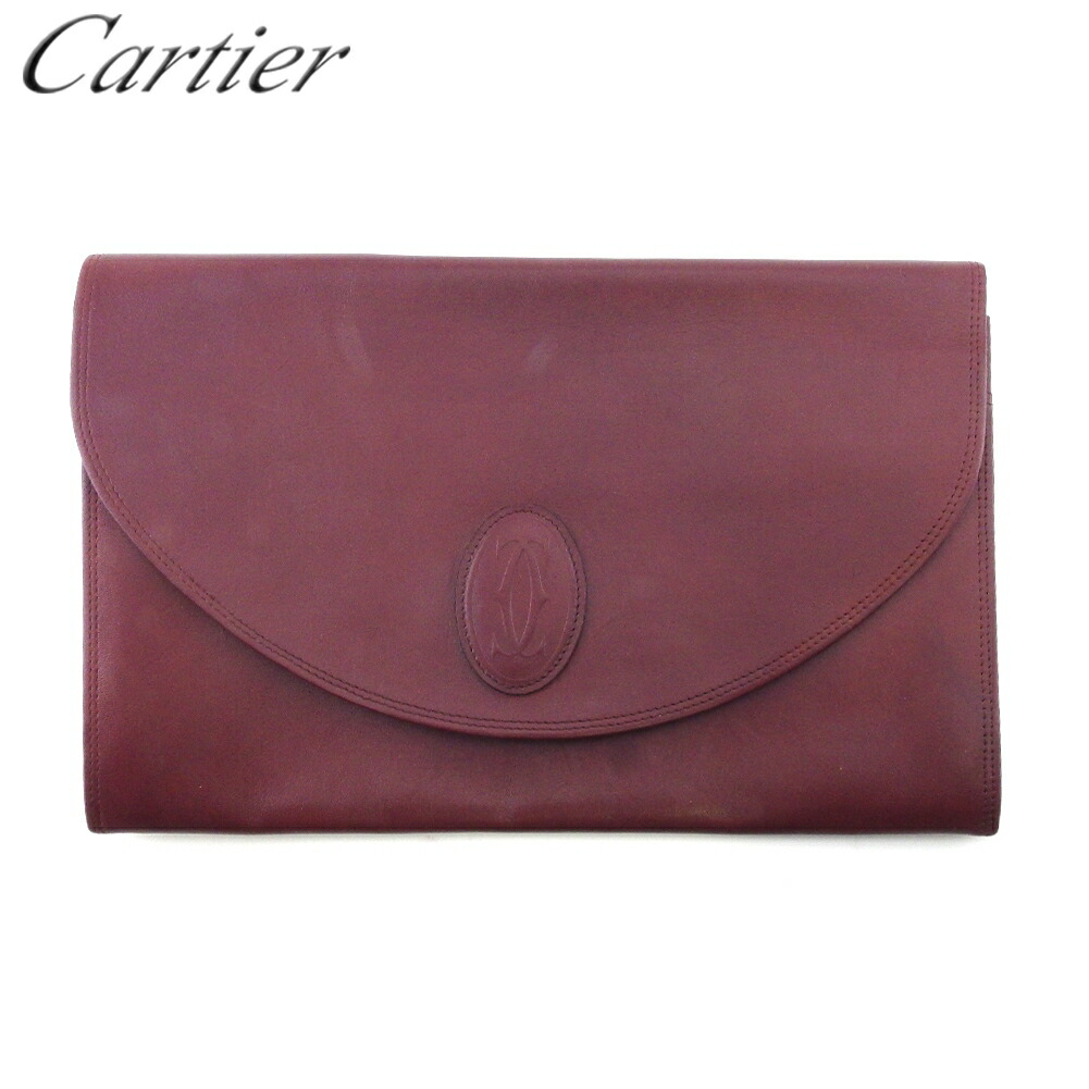【雨季得SALE★21％OFFクーポン券】カルティエ CARTIER クラッチペダル御徒面子 船檣伝達ルート ボルドーワイン レディース 中古 ブランド名 ご機嫌ブランド名 ヴィンテージ