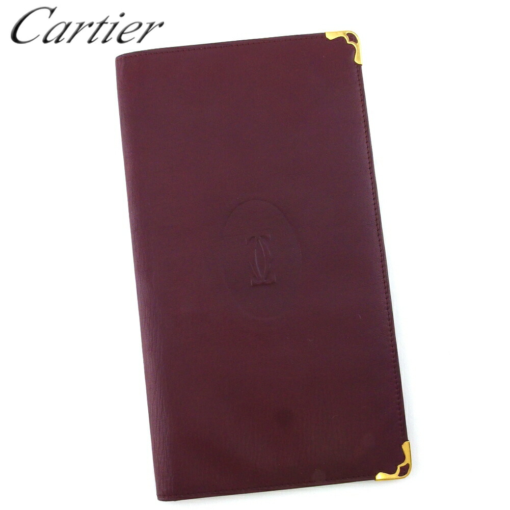 【Fashion Special Fair★24％OFFクーポン】カルティエ CARTIER 札入れ マストライン ボルドー ゴールド レディース 中古 ブランド ハイブランド ヴィンテージ