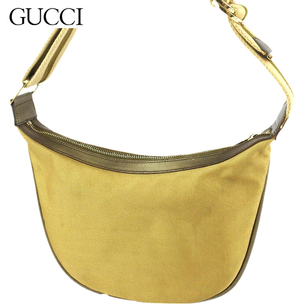 【お買い物マラソン★30％OFFクーポン】グッチ GUCCI ショルダーバッグ シェリーライン ゴールド ブラウン グリーン メンズ 中古 ブランド ハイブランド ヴィンテージ｜ブランドデポ