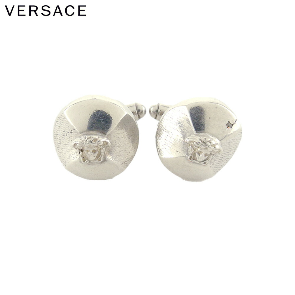 【月入れ替わり大売り出し★29％OFF引き換え証】ジャンニ・ヴェルサーチ Gianni Versace 折り返し メドゥーサ ヴェルサーチ スウィヴル式 しろがね色 メンズ 中古 ブランド名 ご機嫌ブランド名 ヴィンテージ
