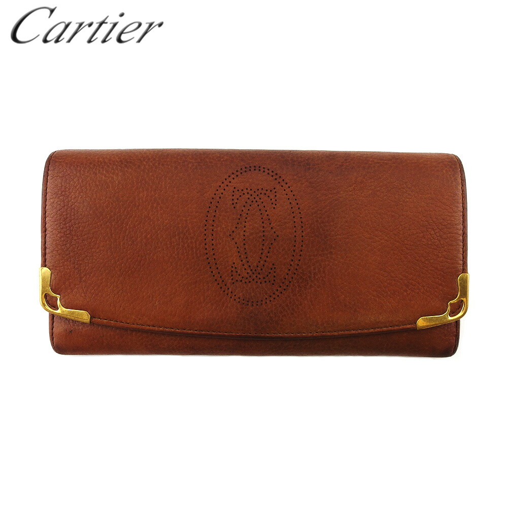 【月代わりの人大売り出し★29％OFFクーポン券】カルティエ CARTIER 長紙入れ マルチェロ 赤銅色 ゴールド メンズ 中古 ブランド名 ご機嫌ブランド名 ヴィンテージ