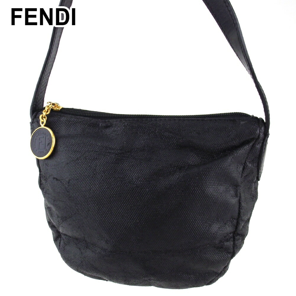 【雨季得SALE★21％OFFクーポン券】フェンディ FENDI ショルダーバッグ 蜥蜴調 黒いこと ゴールド レディース 中古 ブランド名 ご機嫌ブランド名 ヴィンテージ