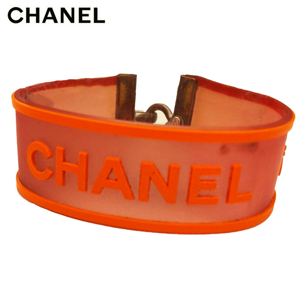 【お買い物マラソン★30％OFFクーポン】シャネル CHANEL ブレスレット ロゴ オールドシャネル オレンジ メンズ 中古 ブランド ハイブランド ヴィンテージ｜ブランドデポ
