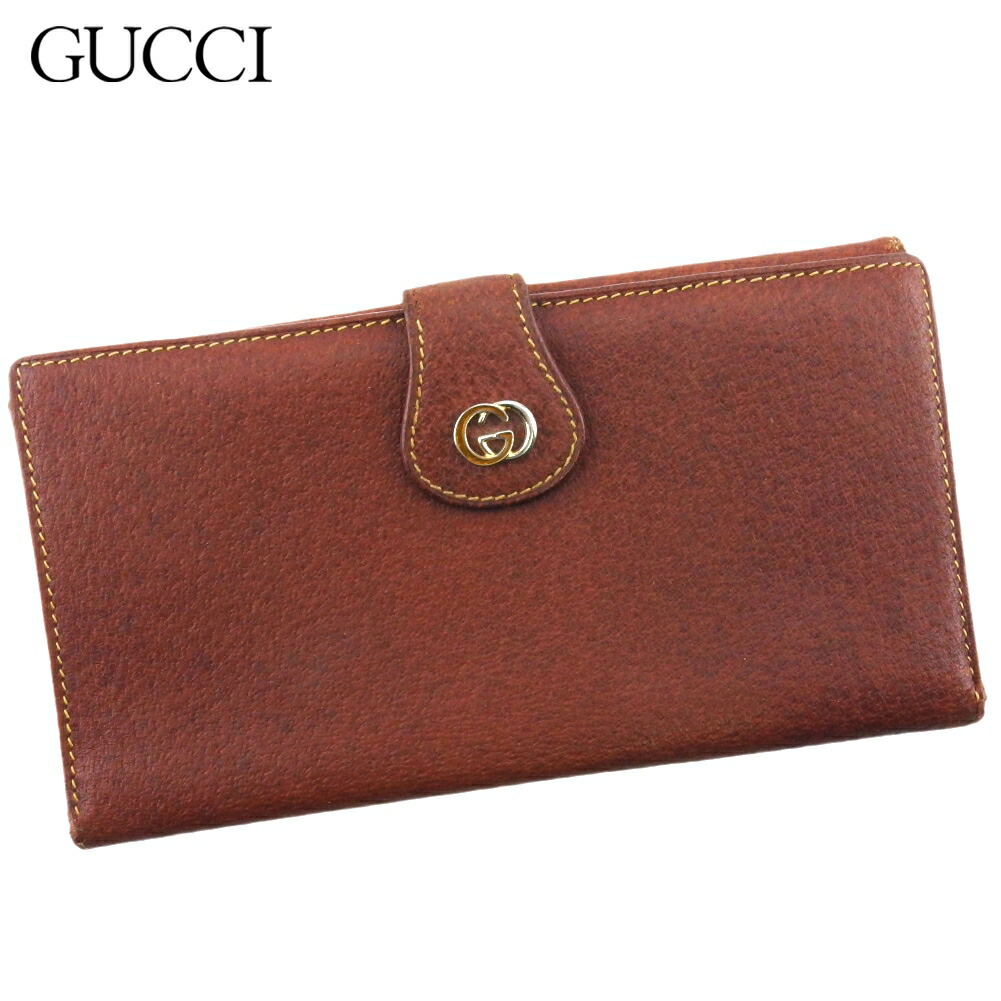 【土日BIG SALE★27％OFF引き換え証】グッチ GUCCI 長紙入れ ダブルG インターロッキングG 赤銅色 しろがね色 ゴールド レディース 中古 ブランド名 ご機嫌ブランド名 ヴィンテージ