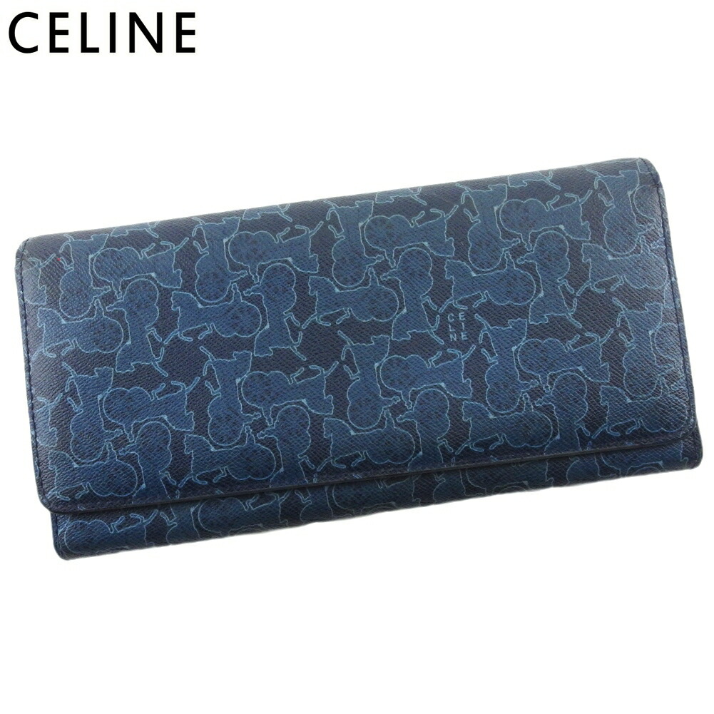 【雨季得SALE★21％OFFクーポン券】セリーヌ CELINE 長紙入れ エテ公手がかり 米国海軍 青み レディース 中古 ブランド名 ご機嫌ブランド名 ヴィンテージ
