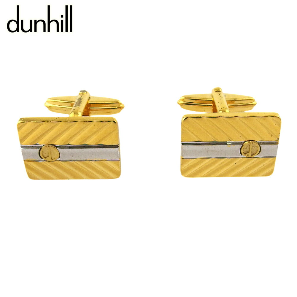 【お買い物マラソン★30％OFFクーポン】ダンヒル Dunhill カフス dマーク スウィヴル式 ゴールド シルバー メンズ 中古 ブランド ハイブランド ヴィンテージ 20,426円