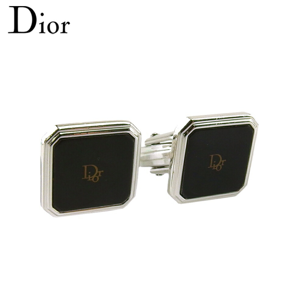 【お買い物マラソン★30％OFFクーポン】ディオール Dior カフス ロゴ スウィヴル式 シルバー グリーン ゴールド レディース 中古 ブランド ハイブランド ヴィンテージ