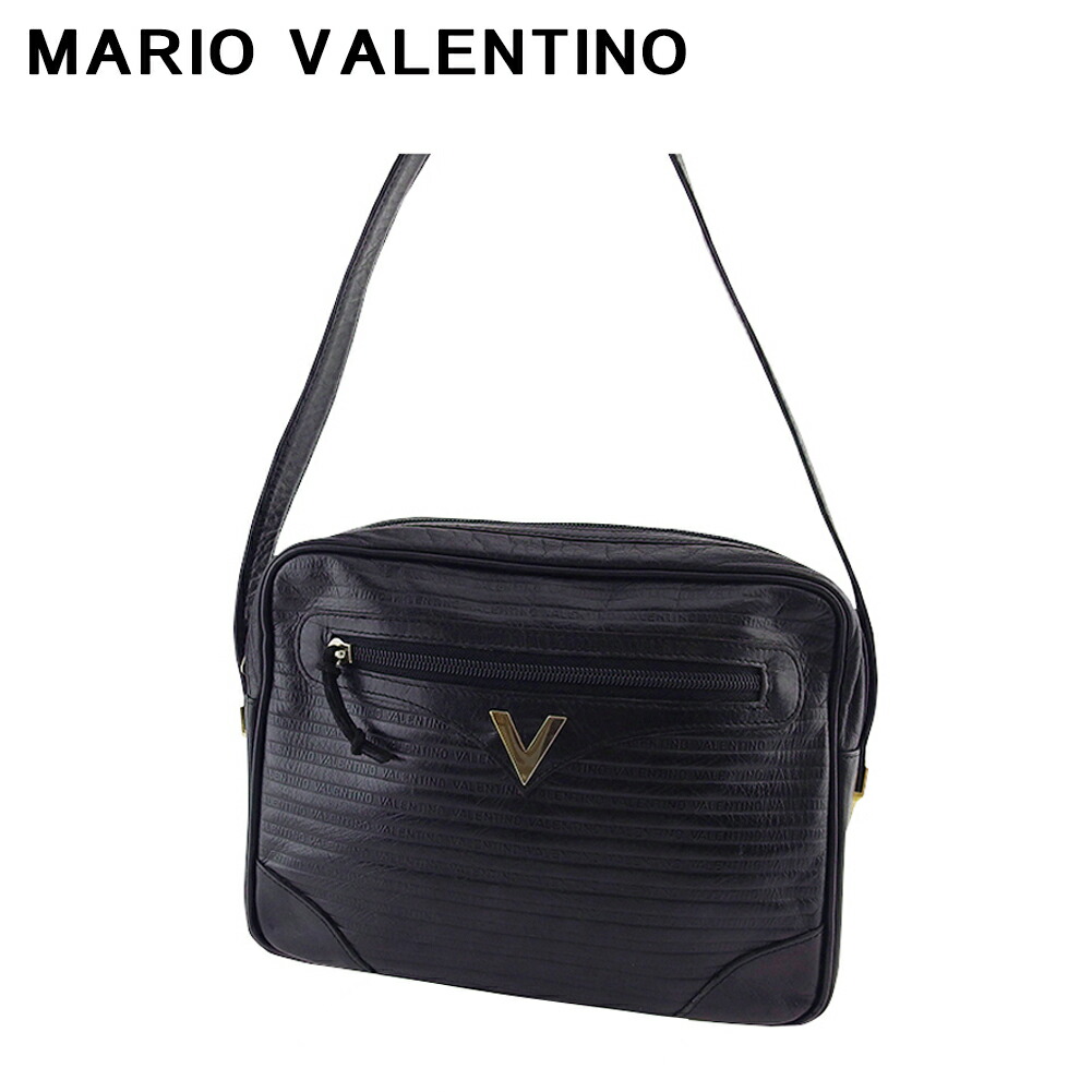 【月代わりの人大売り出し★29％OFFクーポン券】マリオ・ヴァレンティノ MARIO VALENTINO ショルダーバッグ V目じるし 黒いこと ゴールド レディース 中古 ブランド名 ご機嫌ブランド名 ヴィンテージ