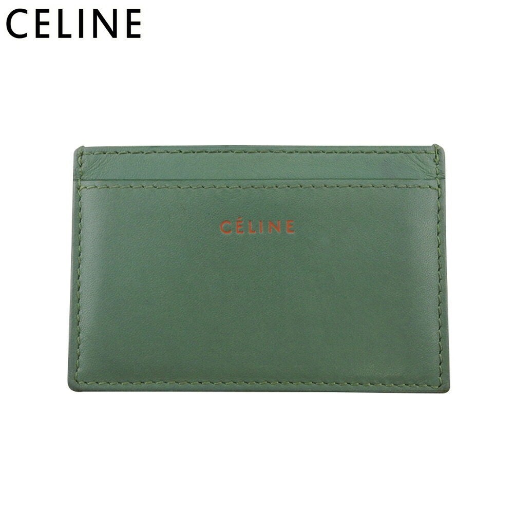 【お買い物マラソン★30％OFFクーポン】セリーヌ CELINE カードケース ロゴ グリーン オレンジ レディース 中古 ブランド ハイブランド ヴィンテージ｜ブランドデポ