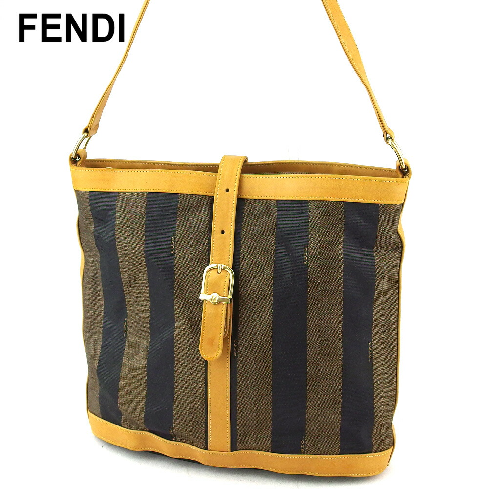 【新生活応援★29％OFFクーポン】フェンディ FENDI ショルダーバッグ ペカン ベージュ ブラック ゴールド メンズ 中古 ブランド ハイブランド ヴィンテージ