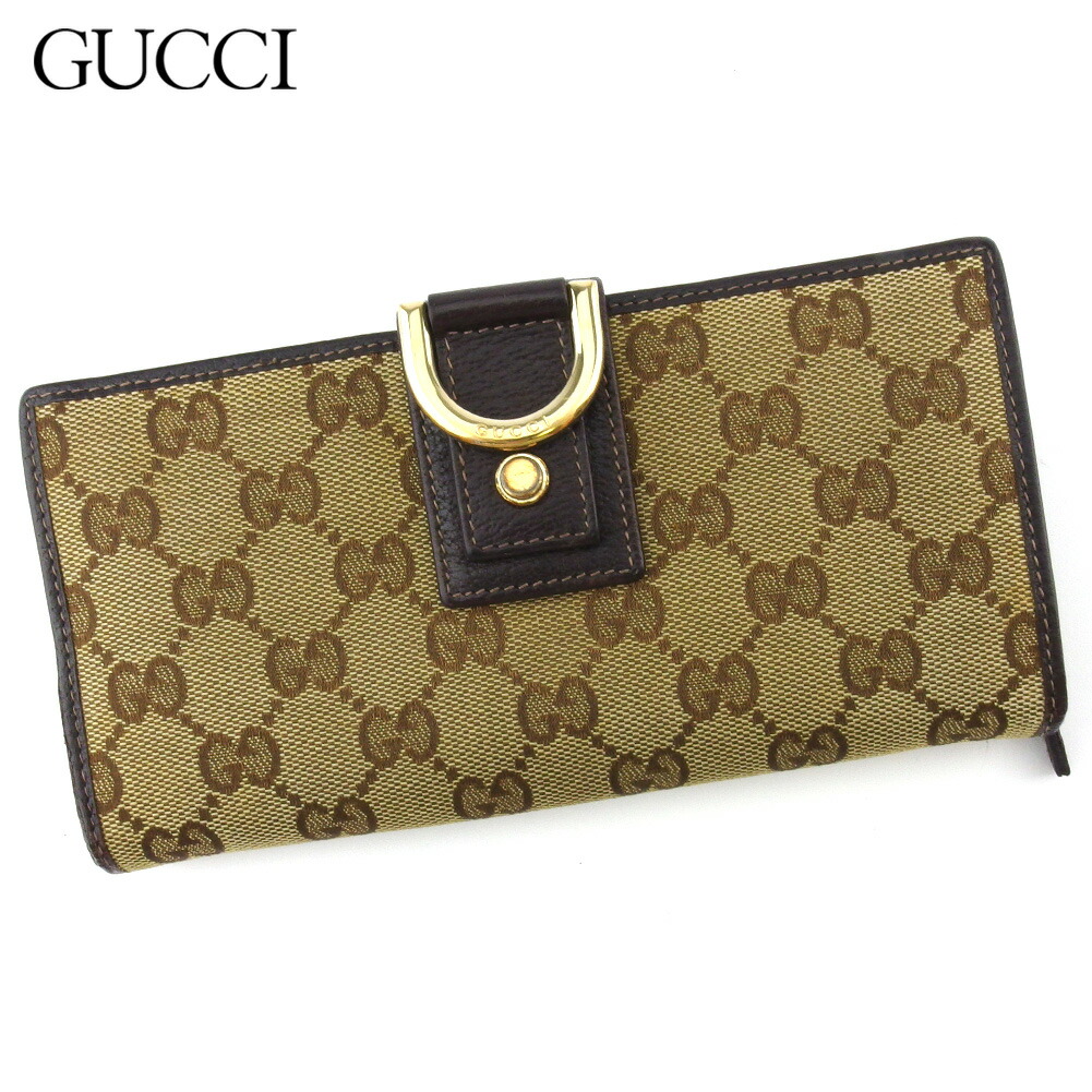 【お買い物マラソン★30%OFFクーポン】グッチ GUCCI 長財布 GGキャンバス アビー ベージュ ブラウン ゴールド メンズ 中古 ブランド ハイブランド ヴィンテージ|ブランドデポ