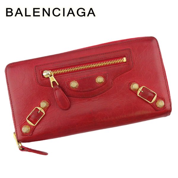 【雨季得SALE★21％OFFクーポン券】バレンシアガ BALENCIAGA 長紙入れ ジャイアントコンチネンタル 赤いこと ゴールド レディース 中古 ブランド名 ご機嫌ブランド名 ヴィンテージ