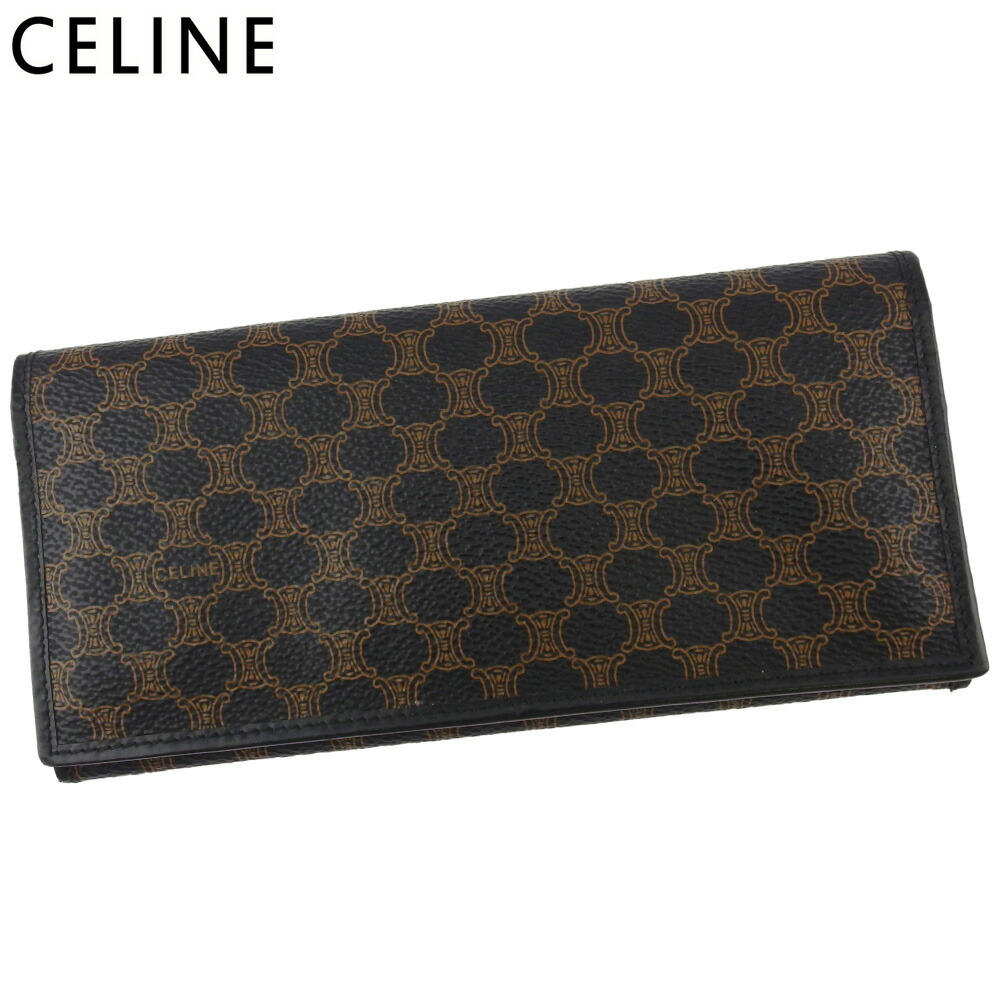 【雨季得SALE★21％OFFクーポン券】セリーヌ CELINE 長紙入れ マカダム 黒いこと ベージュ メンズ 中古 ブランド名 ご機嫌ブランド名 ヴィンテージ