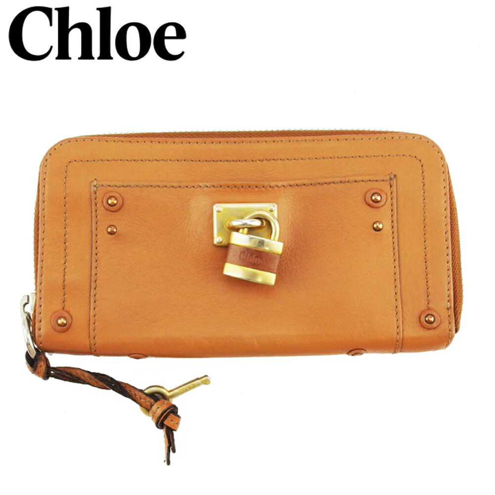 【決算前SALE★50％OFFクーポン券】クロエ Chloe 長紙入れ パディントン ともし火赤銅色 ゴールド しろがね色 メンズ 中古 ブランド名 ご機嫌ブランド名 ヴィンテージ