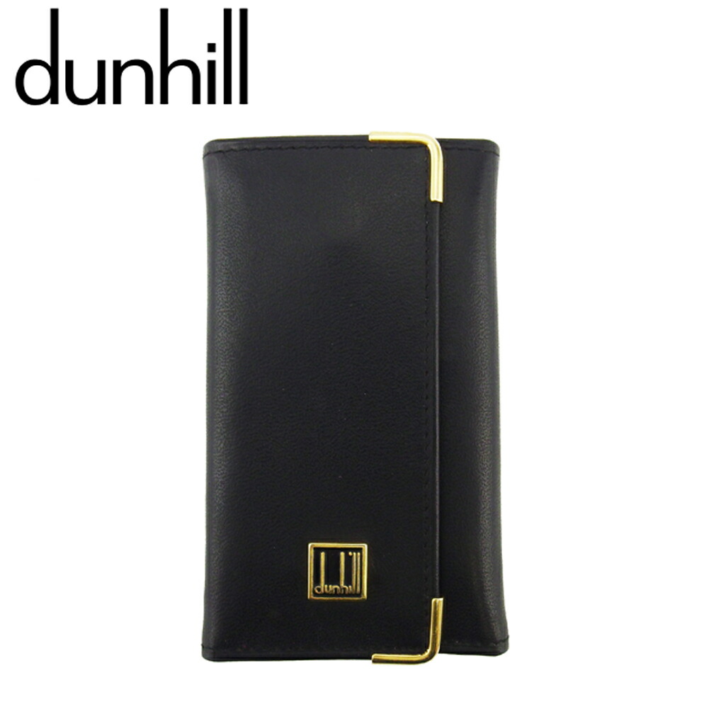 【決算前SALE★50％OFFクーポン】ダンヒル Dunhill キーケース ロゴプレート ブラック ゴールド メンズ 中古 ブランド ハイブランド ヴィンテージ バッグ・小物・ブランド雑貨-キーホルダー・キーケース