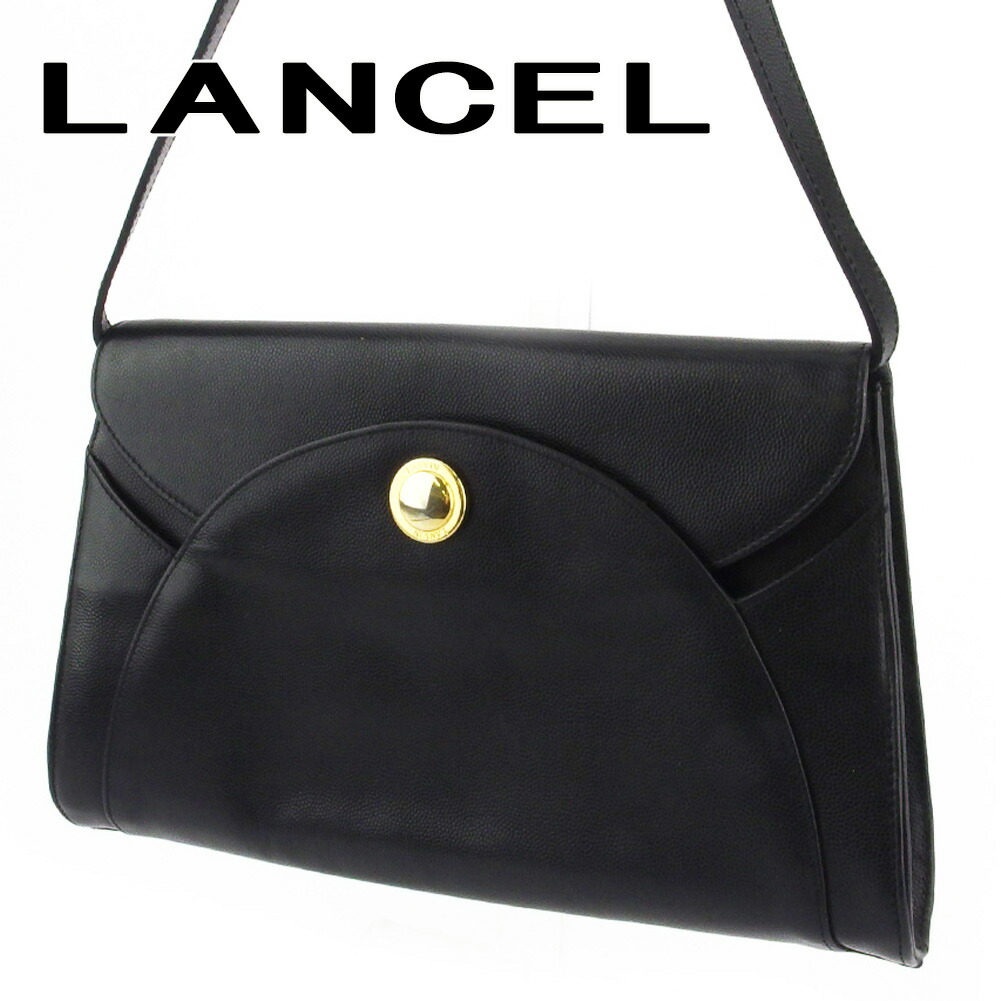 【週日制限事項SALE★24％OFF引き換え証】ランバン LANVIN ショルダーバッグ ロゴタイプ一皿 2WAY クラッチペダル御徒面子 黒いこと ゴールド メンズ 中古 ブランド名 御機嫌ブランド名 ヴィンテージ