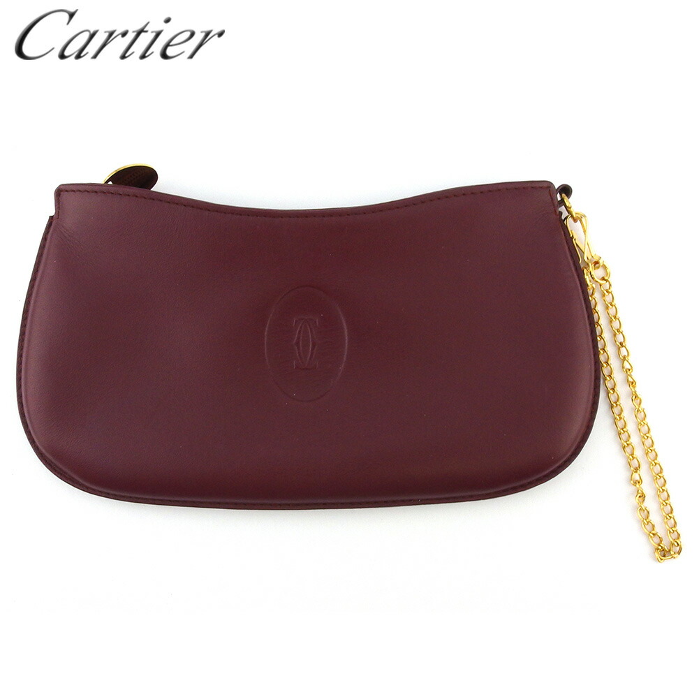☆【期間限定価格！ボルドーレッド Cartier ポーチ美品】 カルティエ ポーチ レディース Cartier 中古 : Rehello by