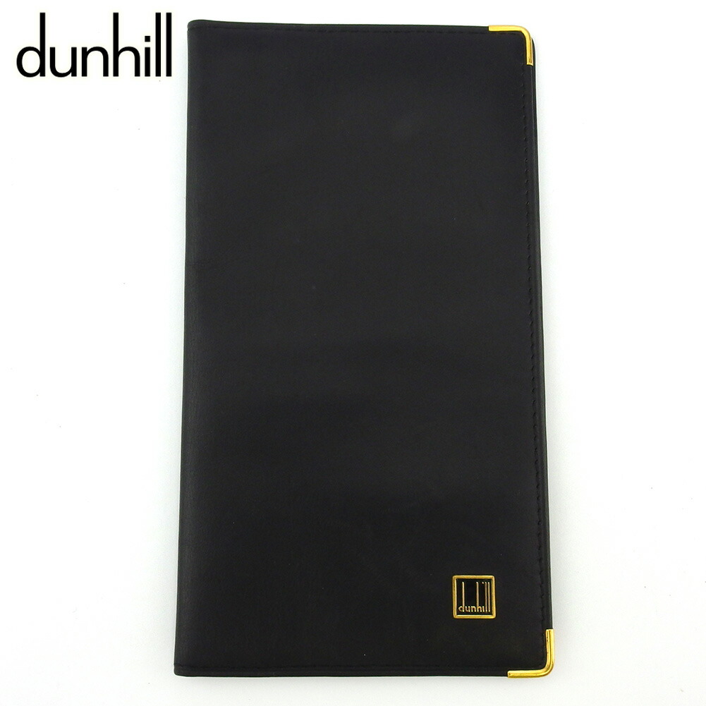 【お買い物マラソン★30％OFFクーポン】ダンヒル Dunhill 札入れ ロゴプレート ブラック ゴールド メンズ 中古 ブランド ハイブランド ヴィンテージ｜ブランドデポ