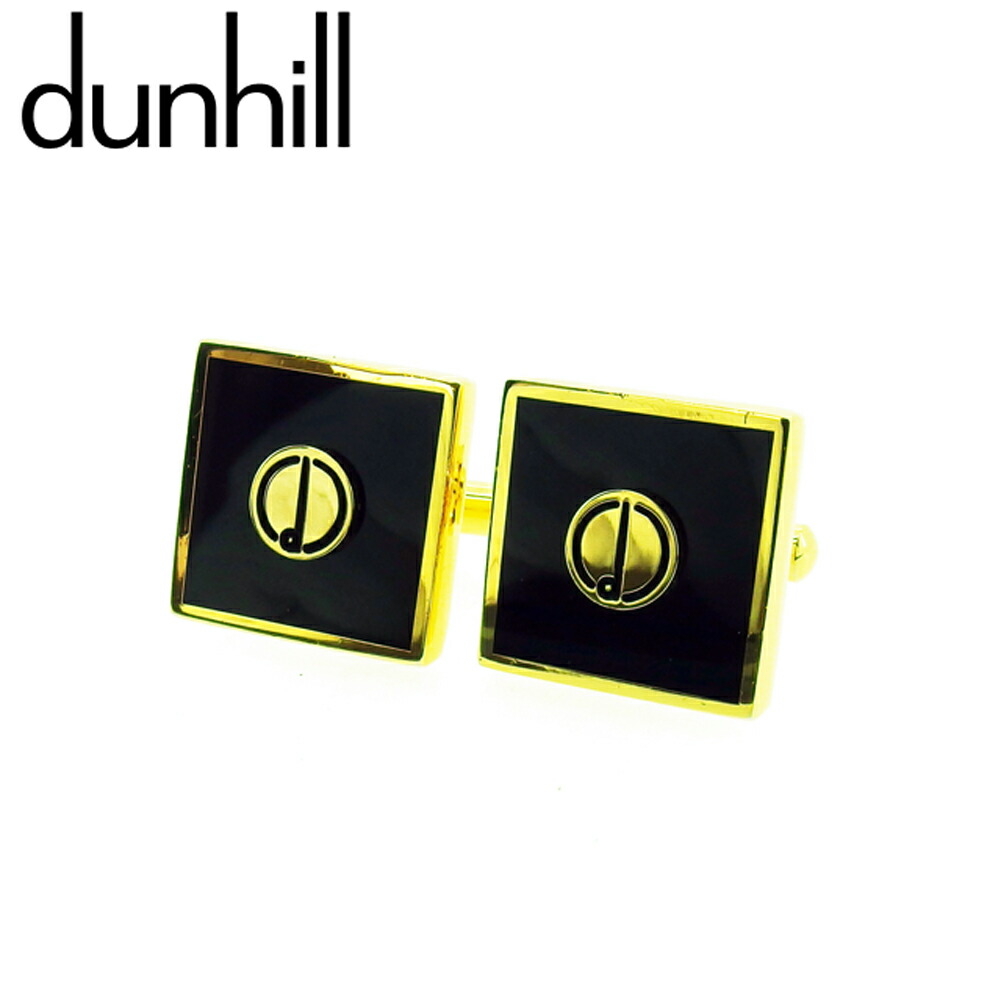 【百貨店SALE★最大限度50％OFF】ダン吸血鬼 Dunhill 折り返し d見澄ます 真四角外形 ゴールド 黒いこと メンズ 中古 ブランド名 ご機嫌ブランド名 ヴィンテージ