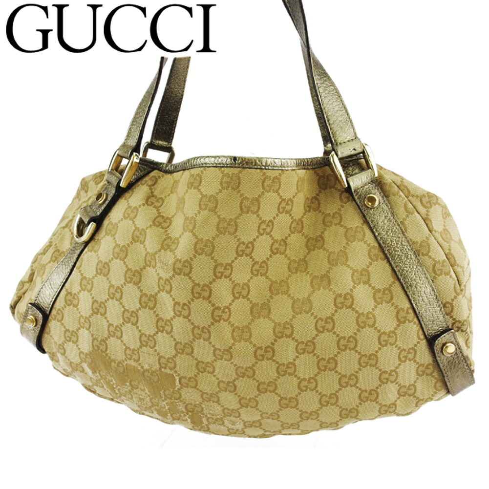 【Fashion Special Fair★24％OFFクーポン】グッチ GUCCI トートバッグ GGキャンバス ベージュ ゴールド系 メンズ 中古 ブランド ハイブランド ヴィンテージ