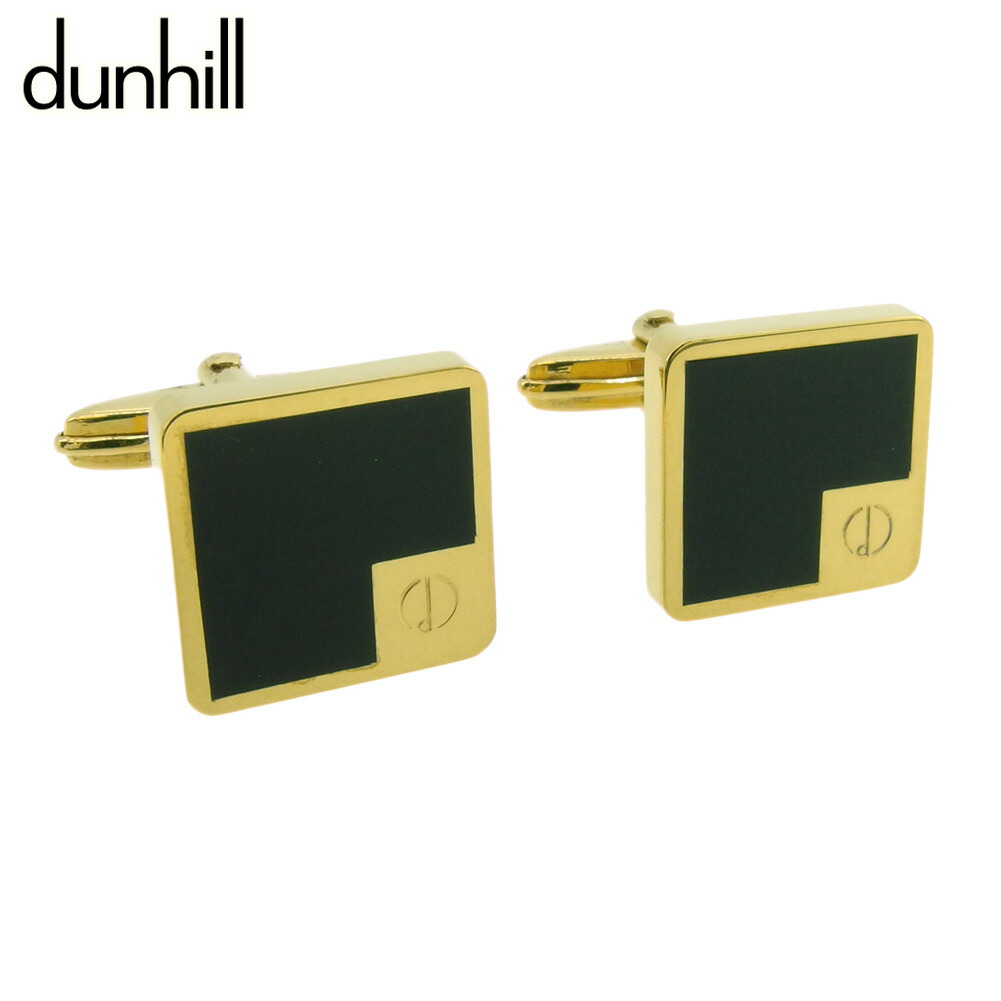【百貨店SALE★最大限度50％OFF】ダン吸血鬼 Dunhill 折り返し d見澄ます 真四角外形 スウィヴル式 ゴールド 黒いこと メンズ 中古 ブランド名 ご機嫌ブランド名 ヴィンテージ