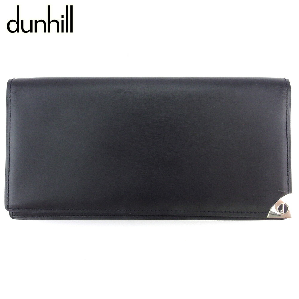 【月代わりの人大売り出し★29％OFFクーポン券】ダン吸血鬼 Dunhill 紙入れ 英国の首都表現スタイル 黒いこと しろがね色 メンズ 中古 ブランド名 ご機嫌ブランド名 ヴィンテージ