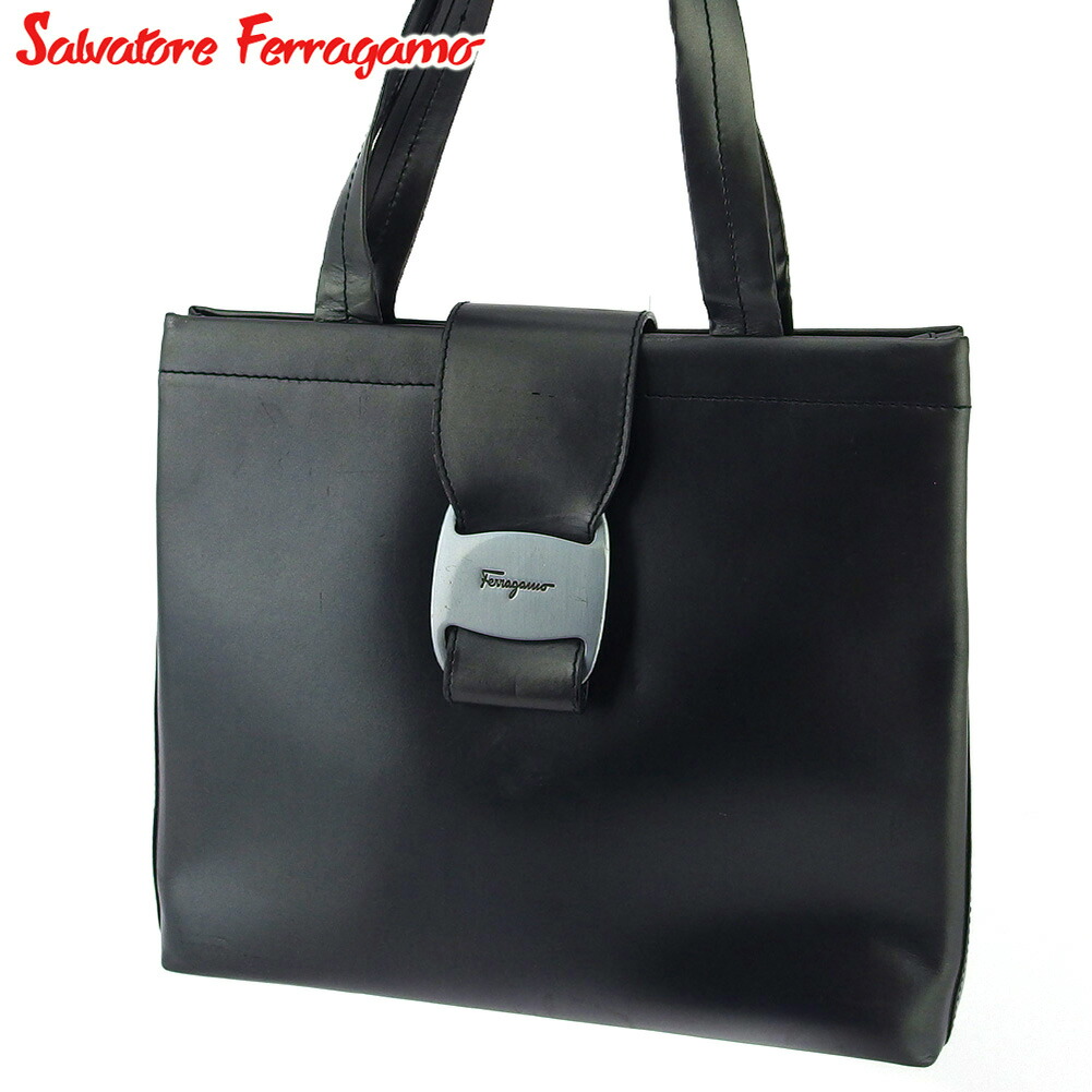 【決算前SALE★50%OFFクーポン】サルヴァトーレフェラガモ Salvatore Ferragamo ハンドバッグ ヴァラ グレー 灰色 シルバー レディース 中古 ブランド ハイブランド ヴィンテージ