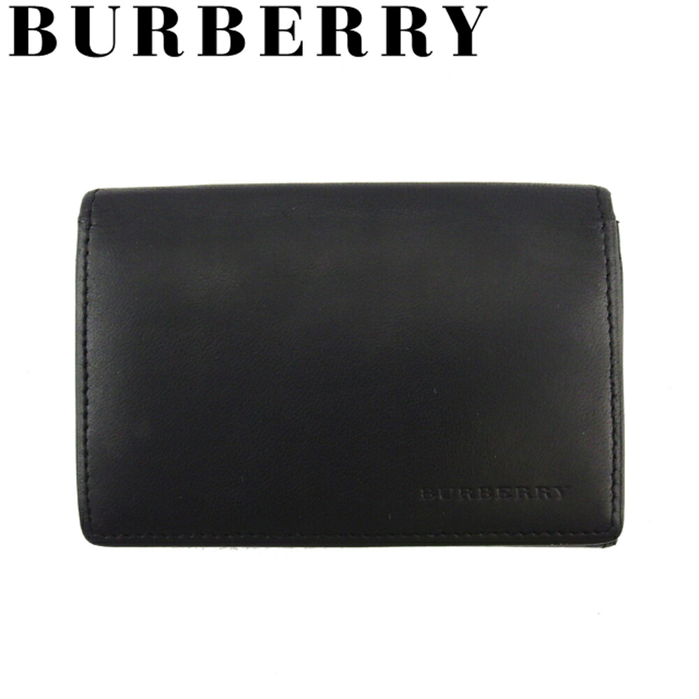 【新品未使用】BURBERRY  名刺入れ  ブラック  ノバチェック  型押し 美品】 BURBERRY カードケース 名刺入れ 内側ノバチェック