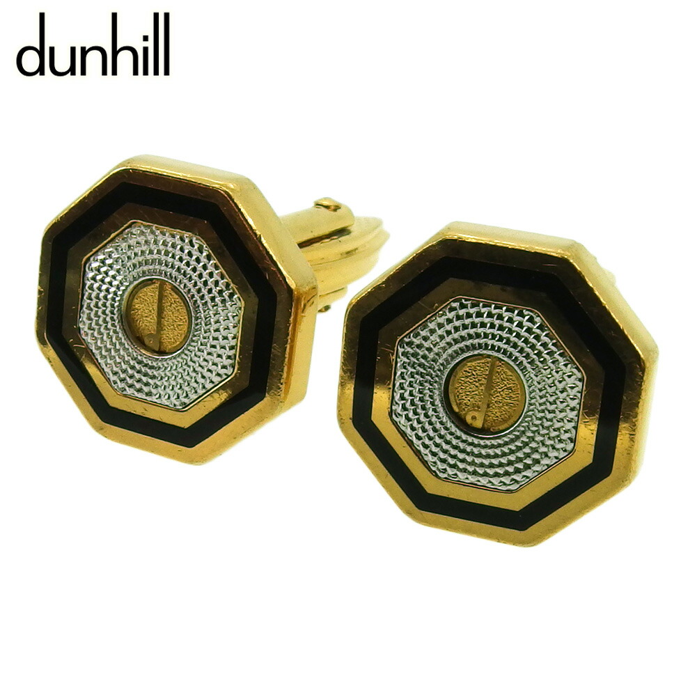 【月入れ替わり大売り出し★29％OFF引き換え証】ダン吸血鬼 Dunhill 折り返し d見澄ます スウィヴル式 ゴールド しろがね色 黒いこと メンズ 中古 ブランド名 ご機嫌ブランド名 ヴィンテージ